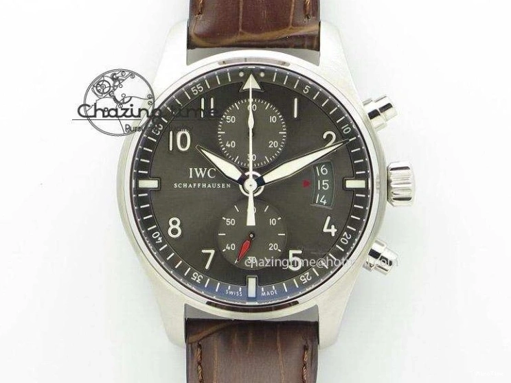 MIROTIME 0520 Youthful Pilot Chrono RG 3878 Gray Dial on Light Brown Leather Strap A 7394